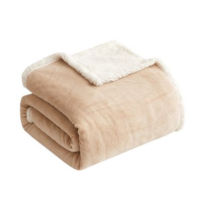 kwaliteit  PORTABLE Custom Luxury Soft Plush Coral Fleece Sherpa Fleece Bed Throw Blankets fabriek